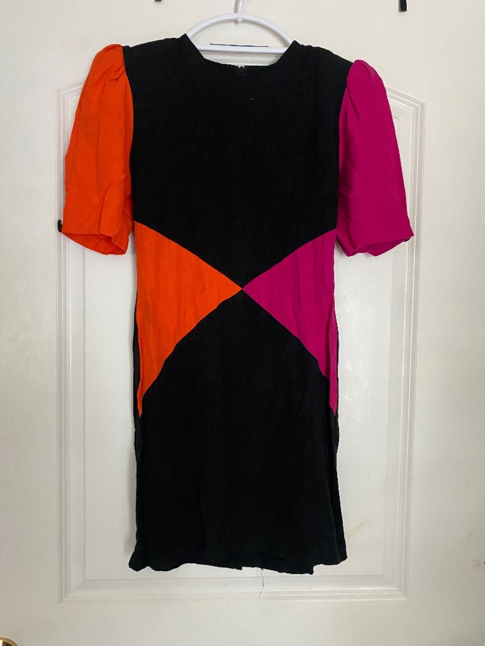 Vintage my Michelle black and pink Colorblock mini dress size 5/6
